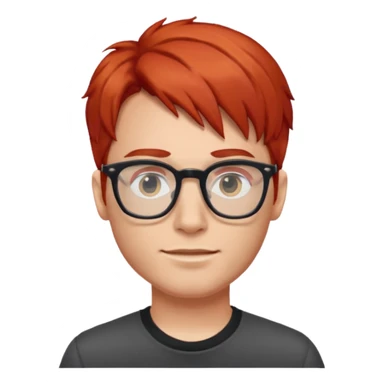 red unique hair with glassess guy  sticker