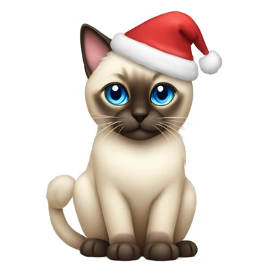 cute and fluffy siamese cat with christmas light sticker