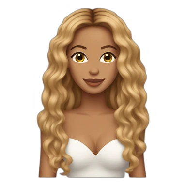 Beyonce with long hair sticker