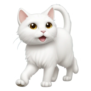 White Cat walking sticker