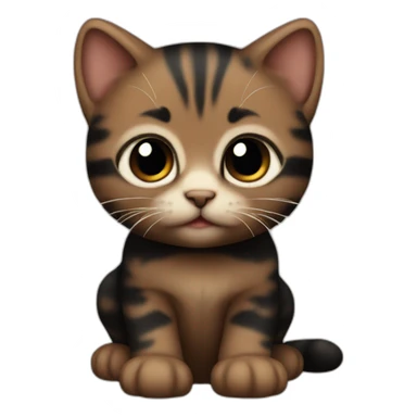 baby cat black and brown sticker