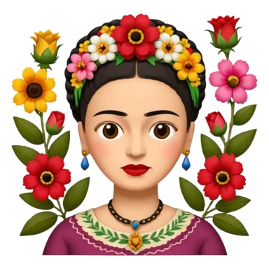 defferent emojis of Frida Kahlo in style of her artworks  sticker