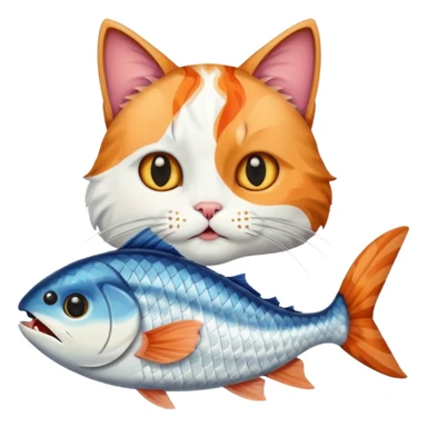 Cat eating fish sticker
