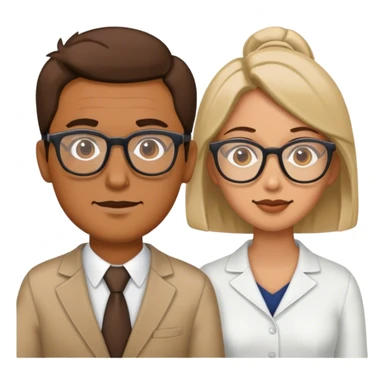 Two men and one women with glasses sticker