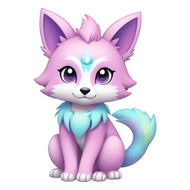 Kawaii pastel edgy colorful ethereal anthro fursona Fakemon sticker