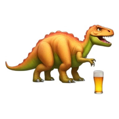 dinosaur with beer sad sticker