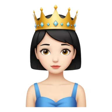 Chica linda pelo corto negro con una corona  sticker