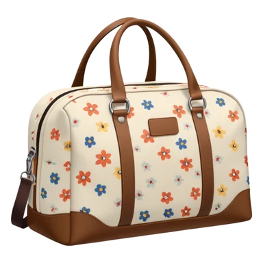 A sports bag with a pale light beige print in a small flower sticker