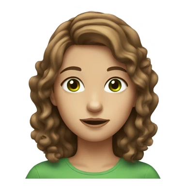 Girl with brown wavy Hair and Green eyes sticker