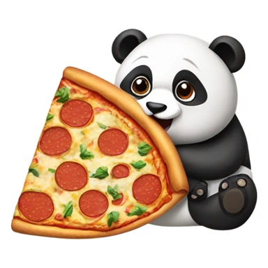 panda eating pizza sticker