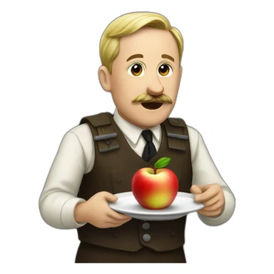 adolf eating an apple sticker