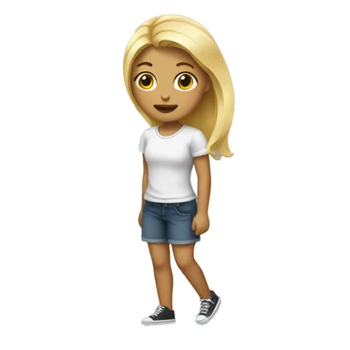 blonde girl with one leg sticker