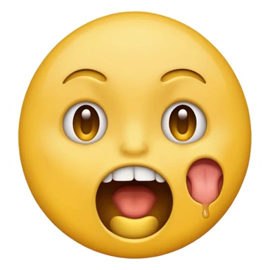 Yellow emoji doing choking emote sticker