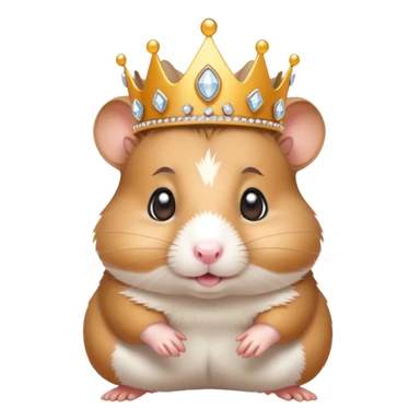 Hamster wearing a tiara sticker
