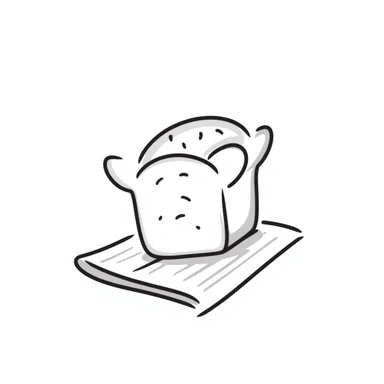 hand drawn doodle style loaf of bread sticker