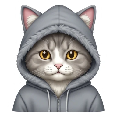 Cat wearing a hoodie sticker