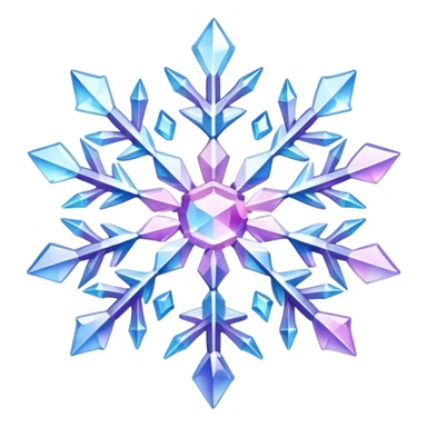 Gradient iridescent Pastel Pink violet blue white crystal gemstone snowflake  sticker