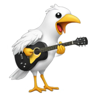 bird guitar singing white sticker