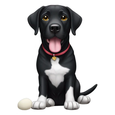 Black lab with white socks sticker