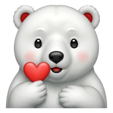 Puedes hacer a un oso polar que este mandando un beso el cual que de su boca salga un corazón Haci 😘 sticker