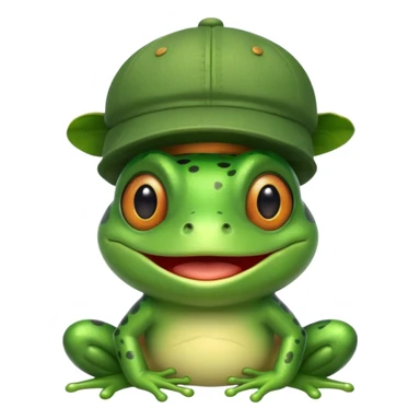 frog wearing a cap sticker