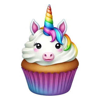 Unicorn cupcake sticker