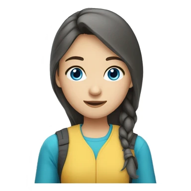 Kazakh-student-girl-blue eyes-casual clothes sticker