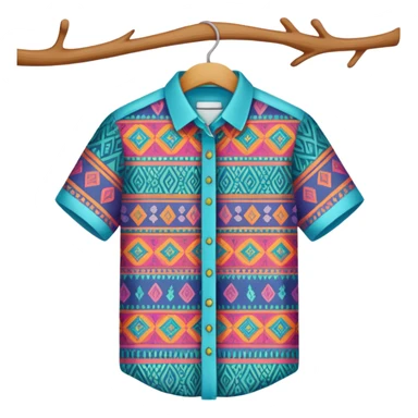 patterned shirt hanged on a hanger sticker