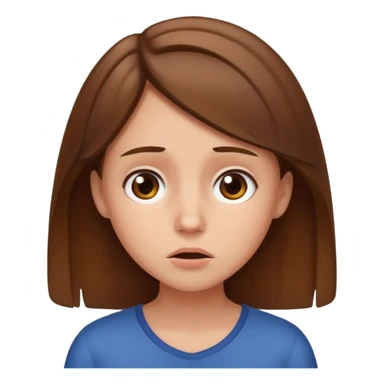 browned haired confused faced girl sticker
