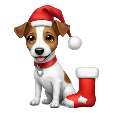 Jack russell with stocking sticker