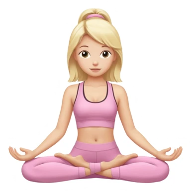 Blonde girl with light pink yoga clothes sticker