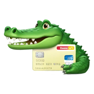 Crocodile with credit card sticker
