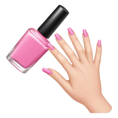 Create an emoji of a hand applying nail polish sticker