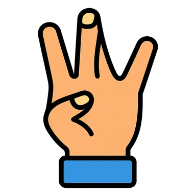 hand showing westside sign, gangster vibe, color outline icon style sticker