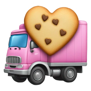 cookie heart with semi truck sticker