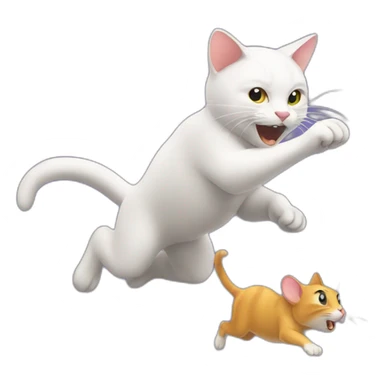 Cat chasing a mouse sticker
