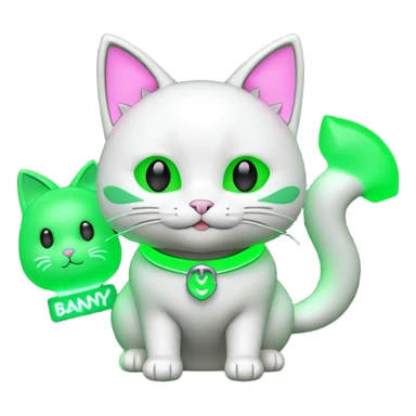 Neko 3d in the game form is of course good green neon lights sign banny sticker