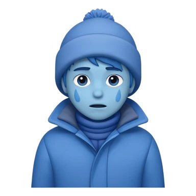 Uma pessoa azul de frio congelando sticker