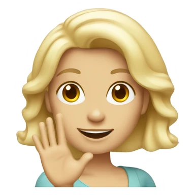 Waving blonde lady sticker