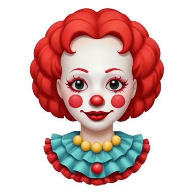 female clown sleeping eyes closed sticker