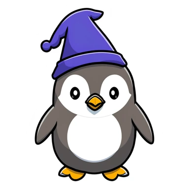 penguin wizard sticker