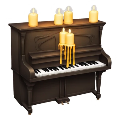 vintage piano with melted candles on top sticker