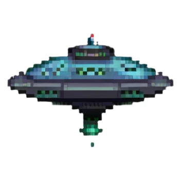 UFO flying saucer spacecraft sticker