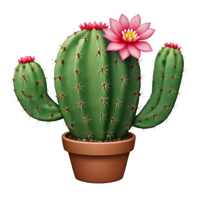 cactus with flower White  sticker
