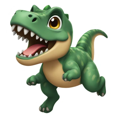 A dinasaur jumping cute sticker