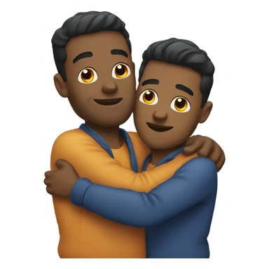 Two guys hugging sticker