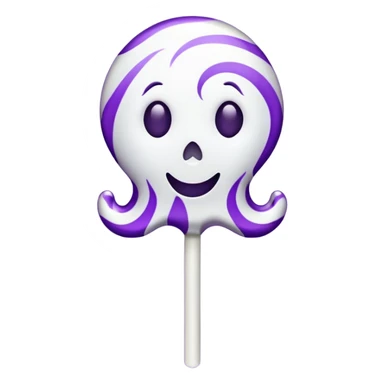 ghost lolipop purple and white sticker