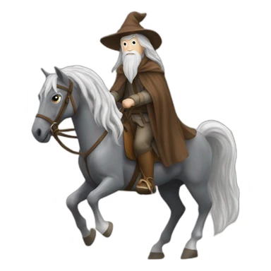 horse riding gandalf sticker