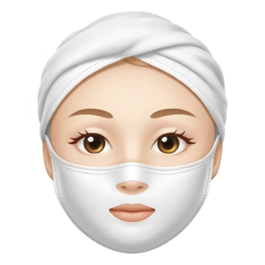 a white skincare beauty mask pack for face, made with cloth sticker