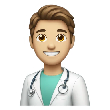 Dentist smiling, brown hair  sticker